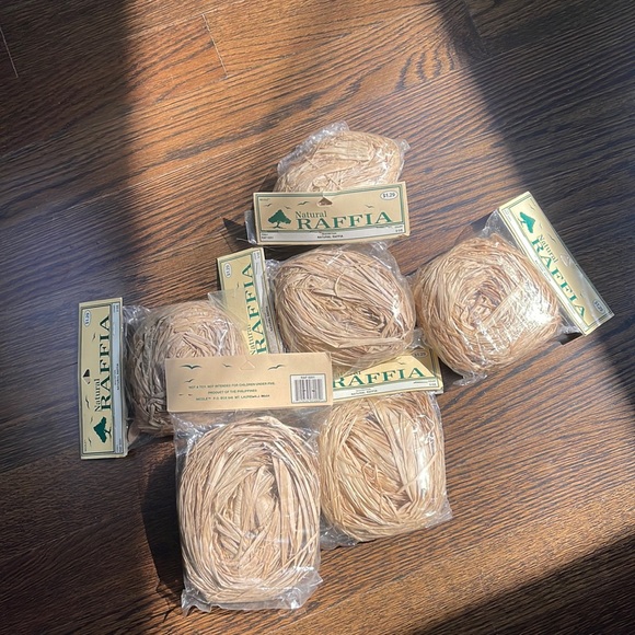Natural Raffia Other - 6 2 Oz bags natural raffia. New! Cleaning out my attic!